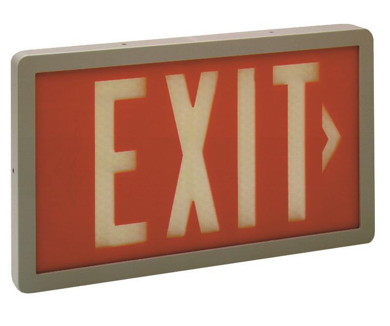 Tritium Exit Signs, 10 Year, Single Face